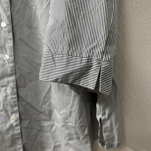 Allison Daley Women's Embroidered Black & White Striped Button-Up Shirt - Picture 7 of 10